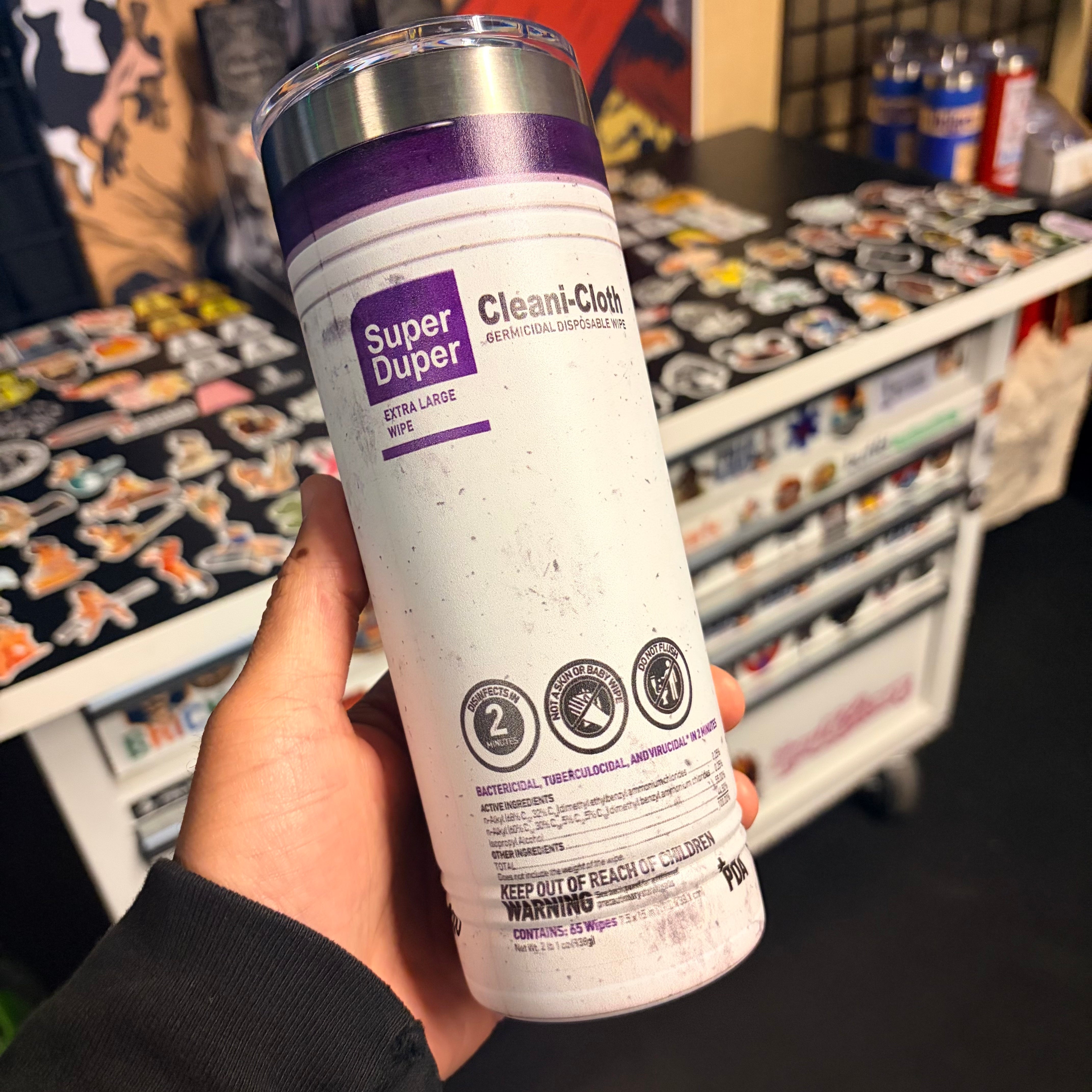 Disinfecting Purple Wipes 22oz Stainless Steel Tumbler