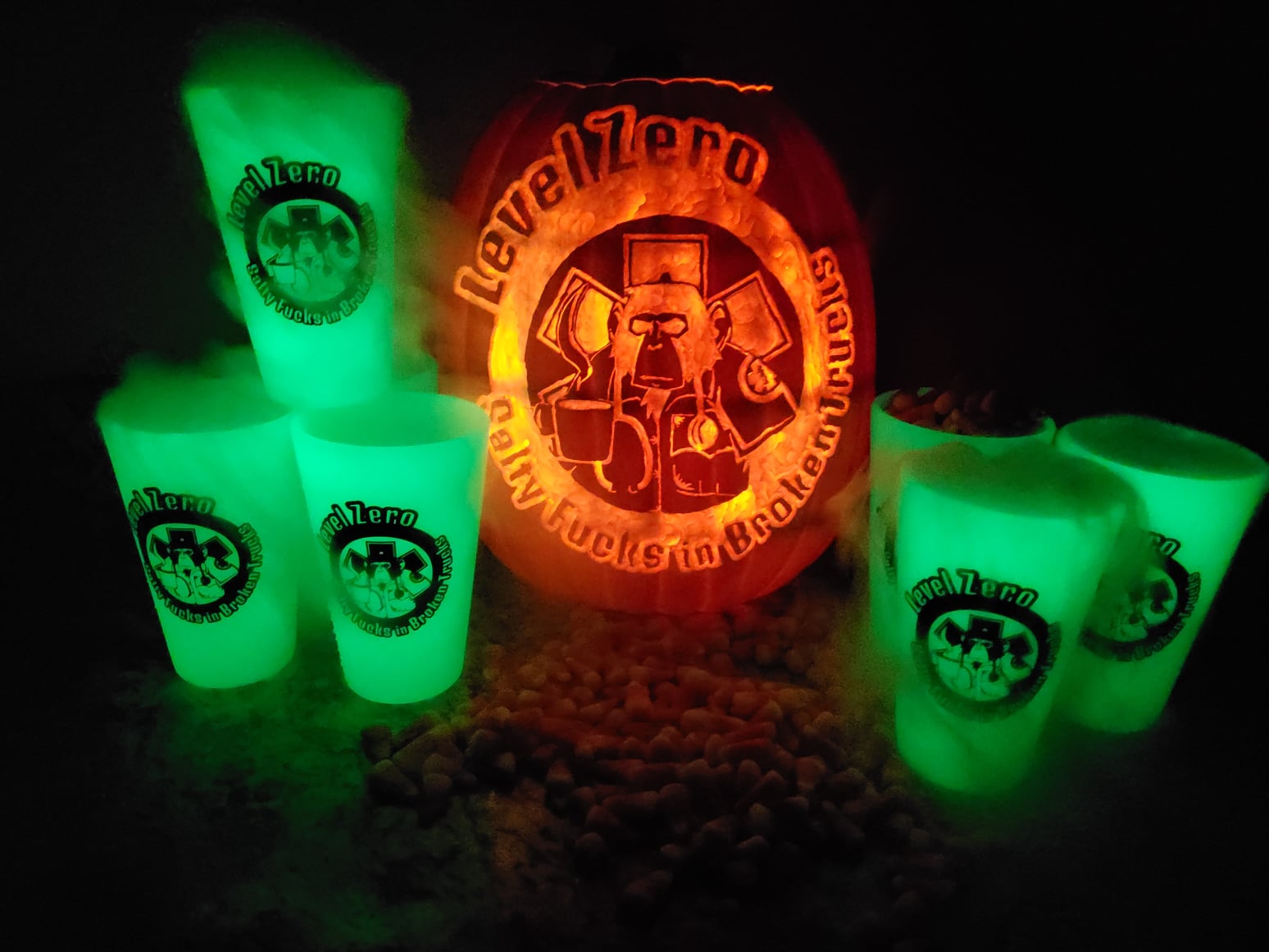 Hazmat Glow-In-The-Dark Silicone Pint - Level Zero EMS