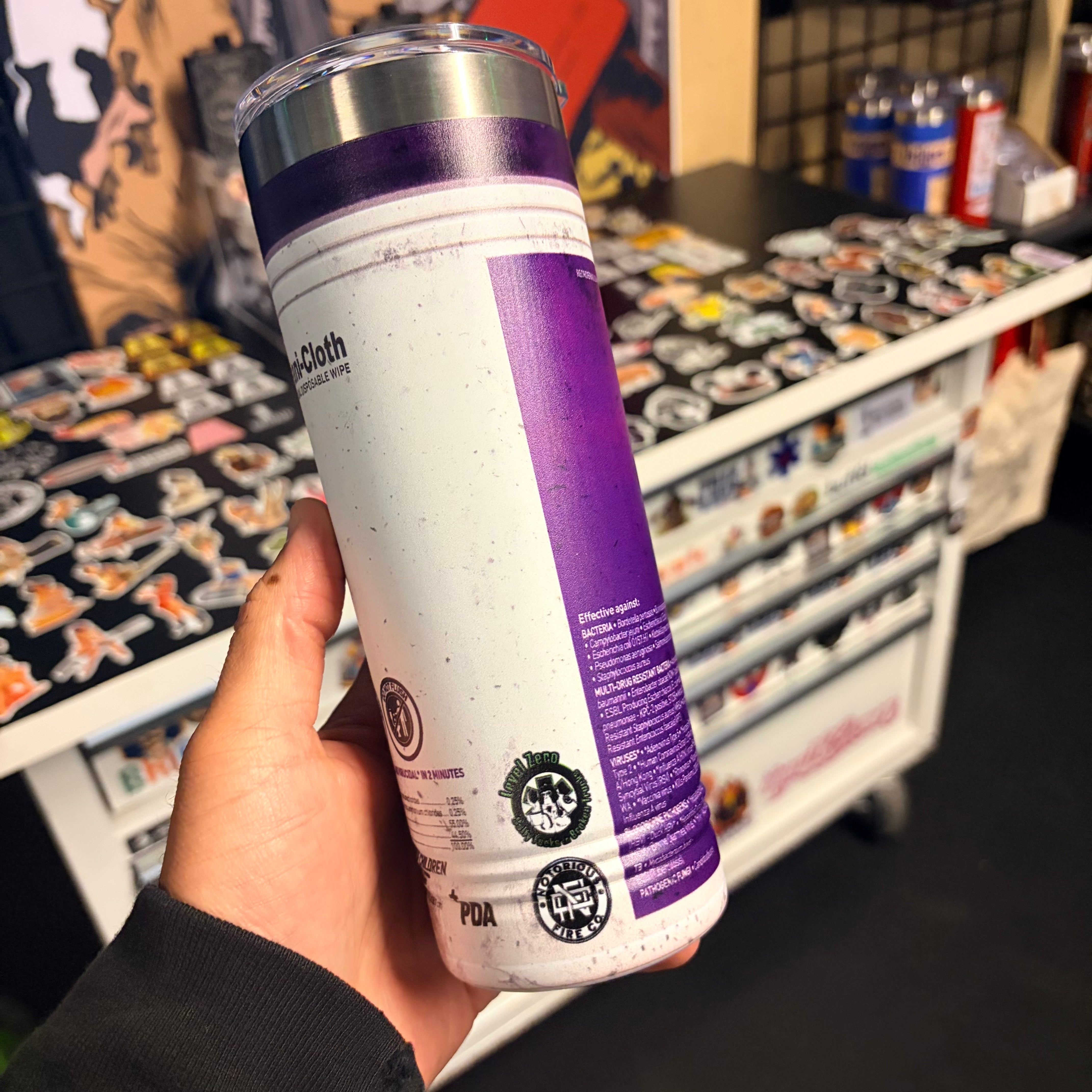 Disinfecting Purple Wipes 22oz Stainless Steel Tumbler
